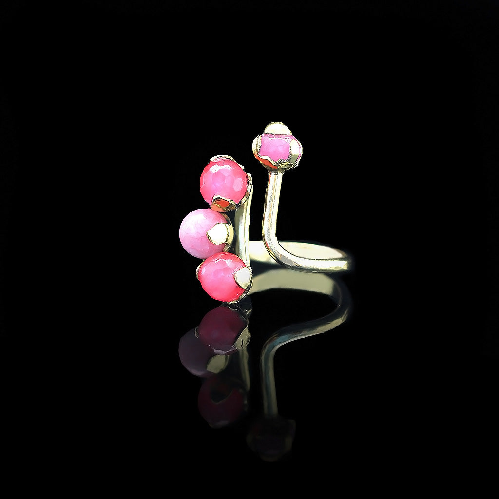 Serendipity | Rose Quartz, Pearl, Brass, Copper Ring | Yakubu Design | Image 1