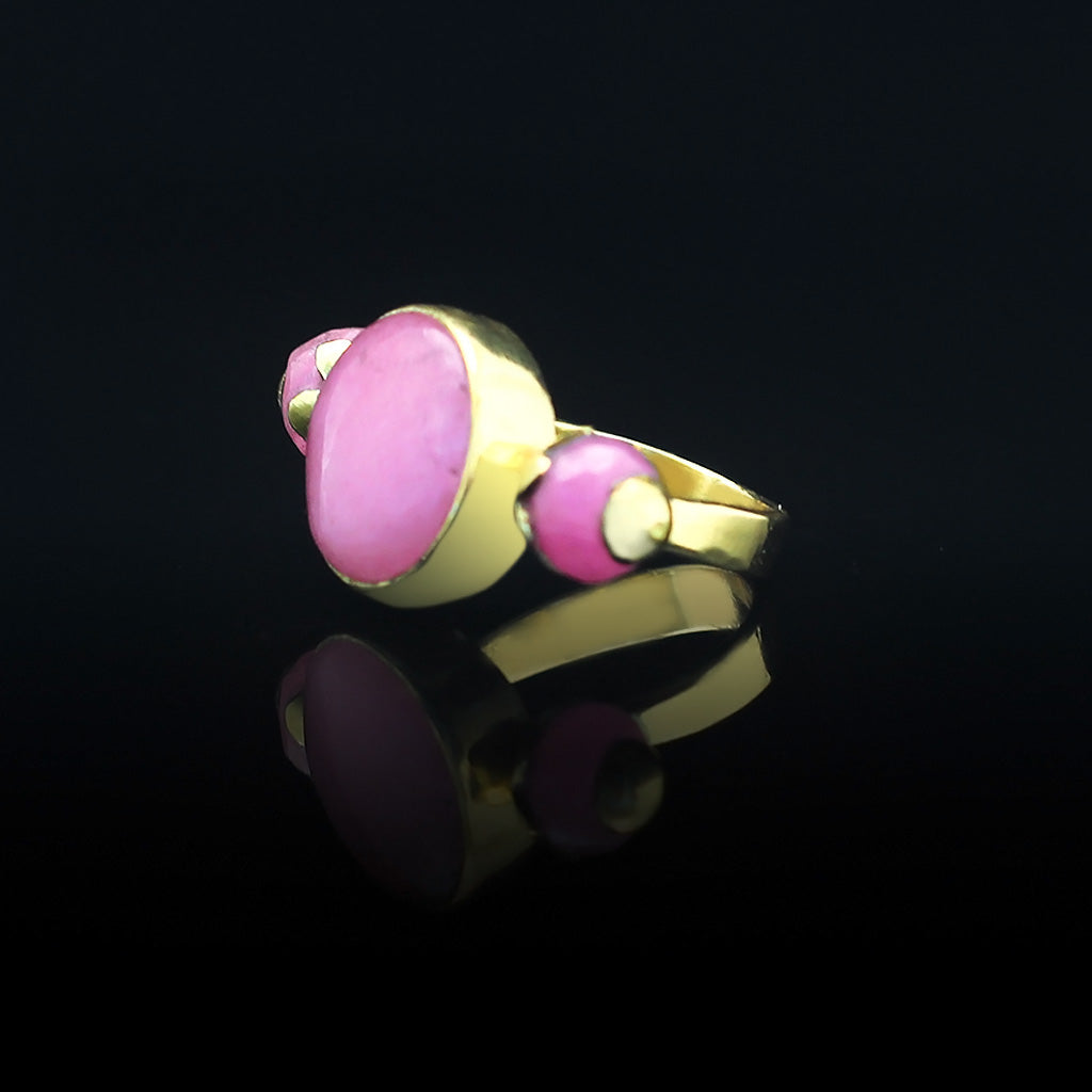 Call Me Pinky | Rose Quartz Brass Copper Ring | Yakubu Design | Image 2