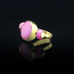 Call Me Pinky | Rose Quartz Brass Copper Ring | Yakubu Design | Image 2