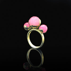 Pink Resonance | Rose quartz, Brass, Copper Ring | Yakubu Design | Image 1