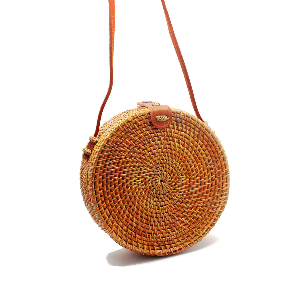 Rattan Cross Body Bag w/ Leather Clasp | Yakubu Design | Image 2