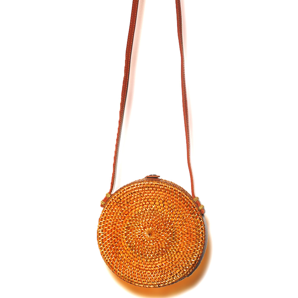 Rattan Cross Body Bag w/ Leather Clasp | Yakubu Design | Image 2