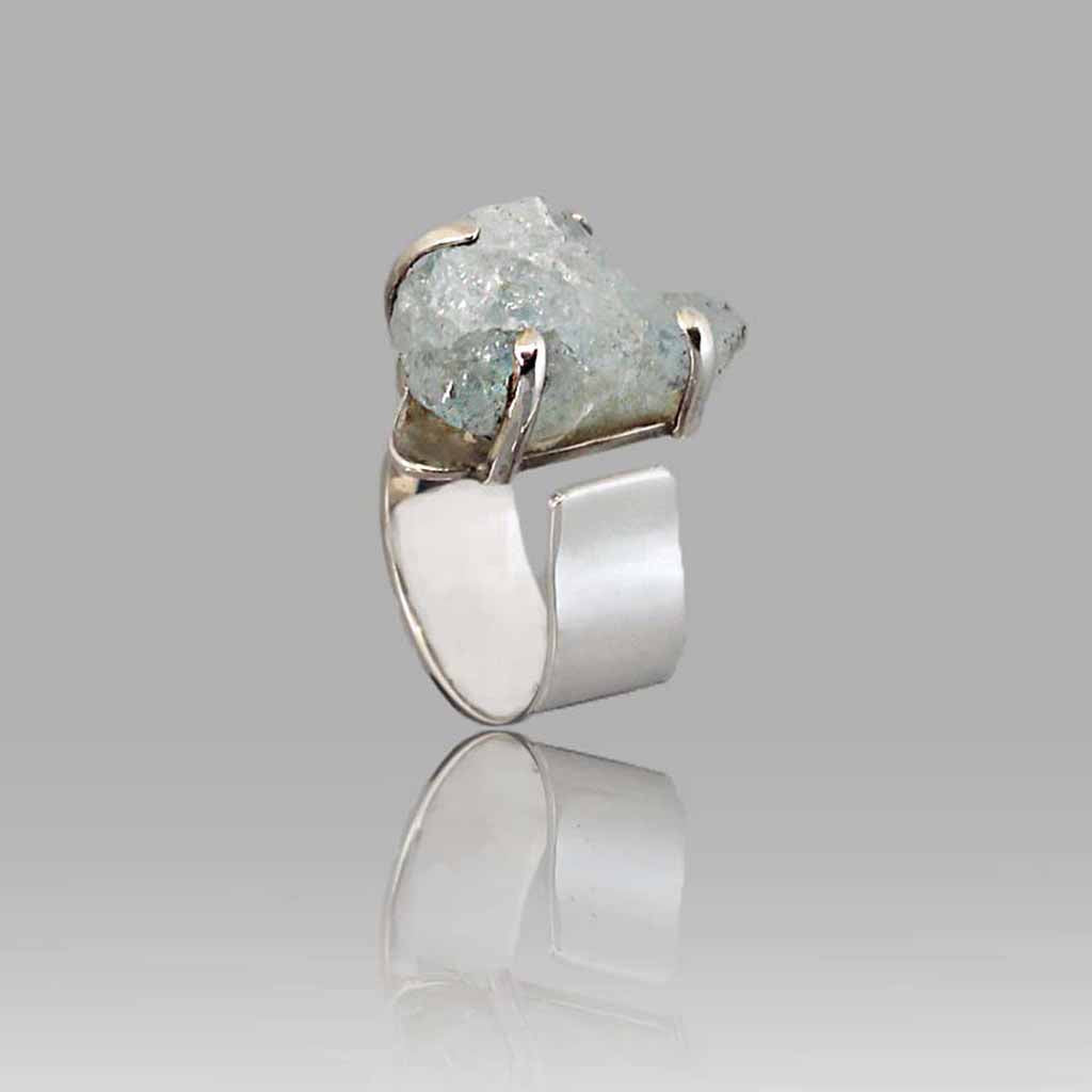  Aquamarine Silver Ring  | Aqua Heart  | Yakubu Design | 2