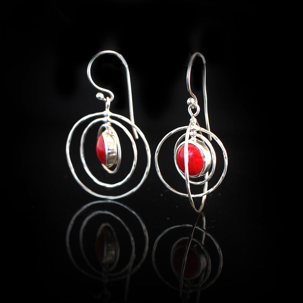 Cyclops Coral Set | Coral Silver Ring | Coral Silver Earing | Yakubu Design | Image 3