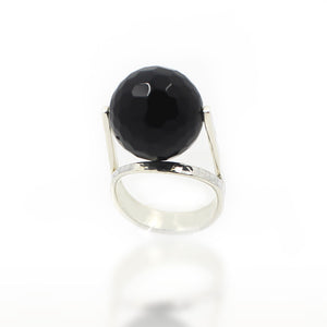 Floating Onyx Ring | Onyx Silver Ring | Yakubu Design | Image 6