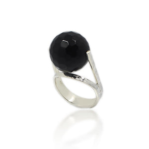 Floating Onyx Ring | Onyx Silver Ring | Yakubu Design | Image 8