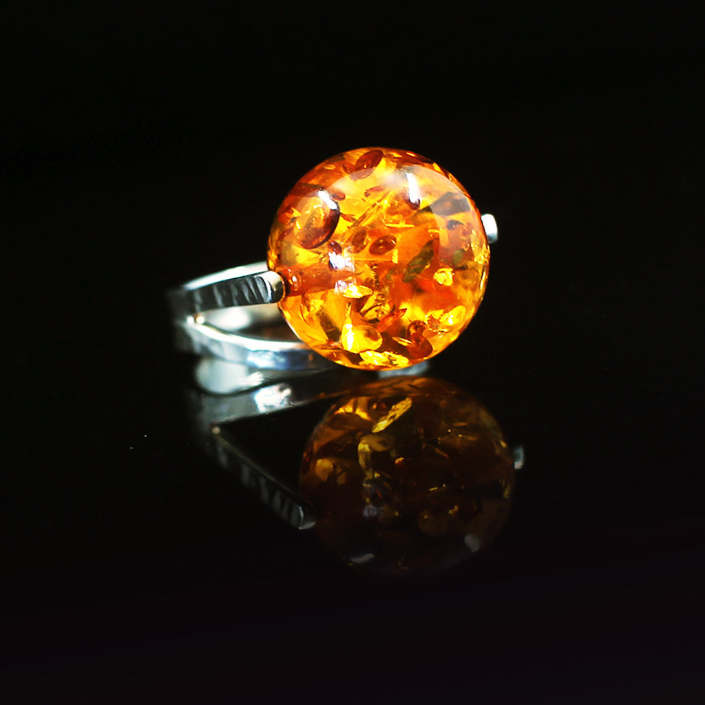 Ball of Fire Set | Amber Stone Ring Silver | Amber Stone Ring Silver | Yakubu Design | Image 2