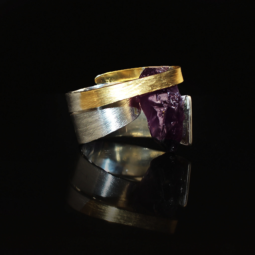 Amethyst 18k gold-plated Ring | Yakubu Design | Image 3