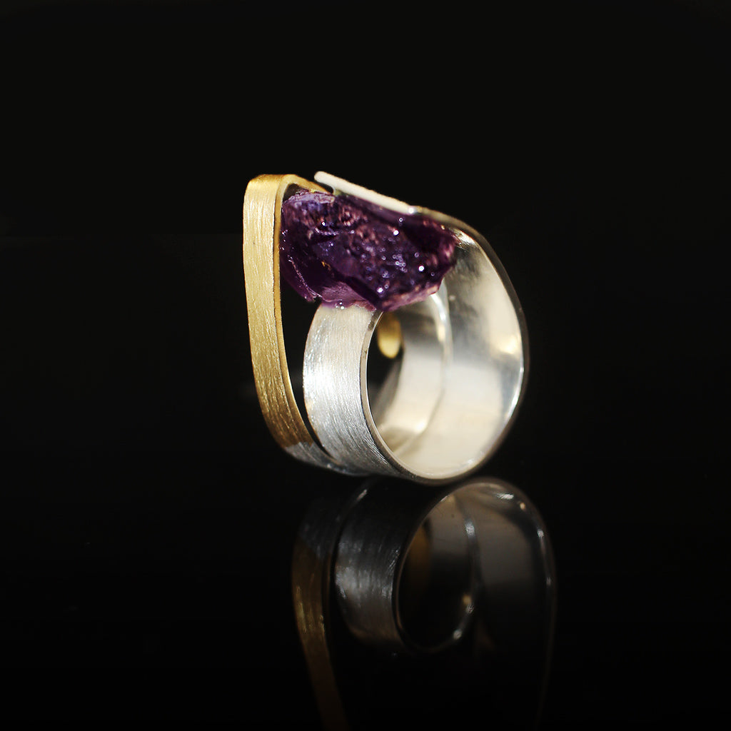 Amethyst 18k gold-plated Ring | Yakubu Design | Image 1