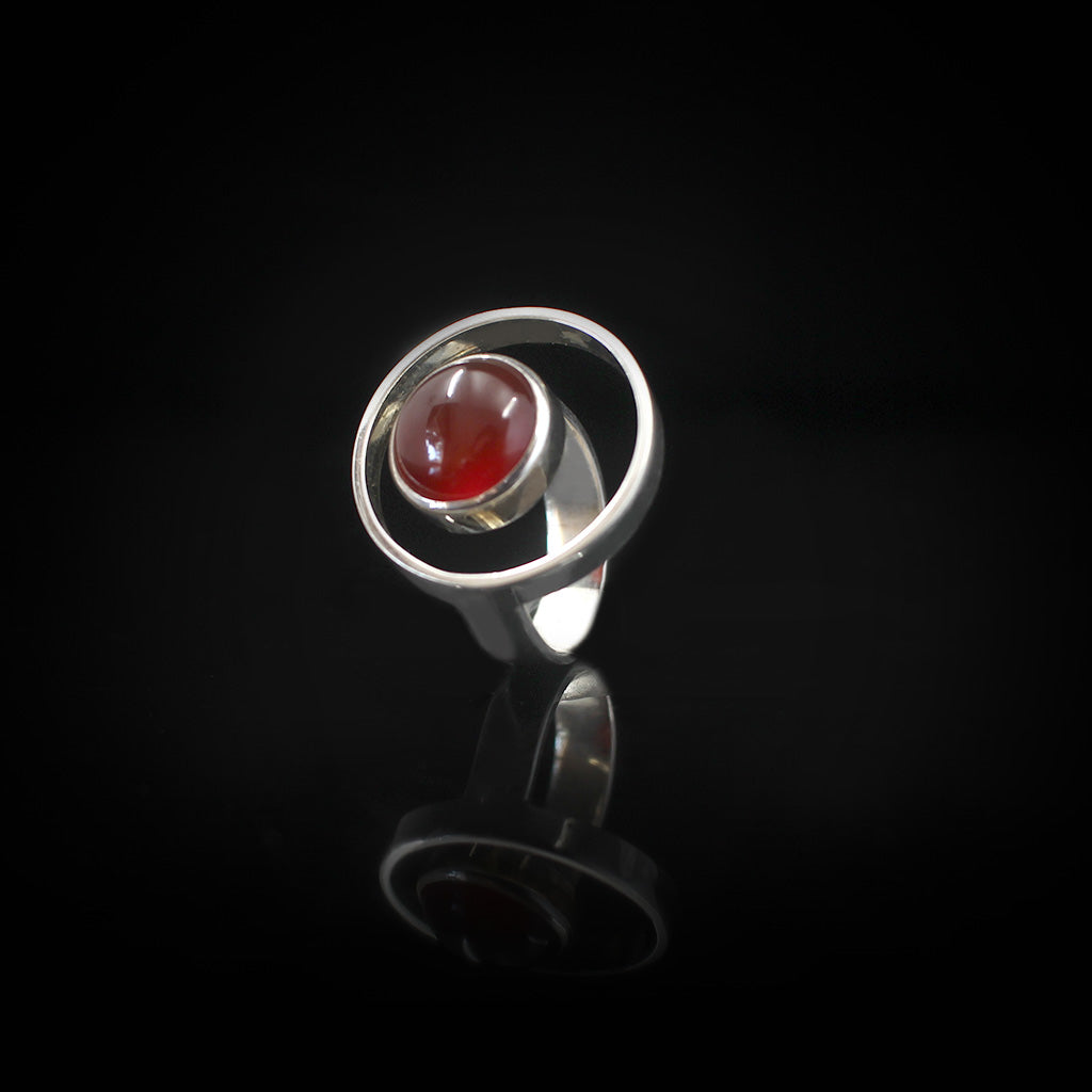 Silver Sphere Purer | Carnelian Silver Bracelet | Carnelian Silver Ring | Yakubu Design Image 5