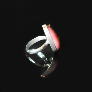 Pearly Pink | Opal Druzzy Stone Rose Gold-Plated Bracelet | Pink Opal Stone Rose Gold-Plated Ring | Yakubu Design | Image 5