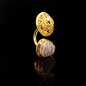 Ears Cry Agate 18k Gold-Plated Earrings | Agate Love Agate, 18k Gold |Set Yakubu Design Image 6