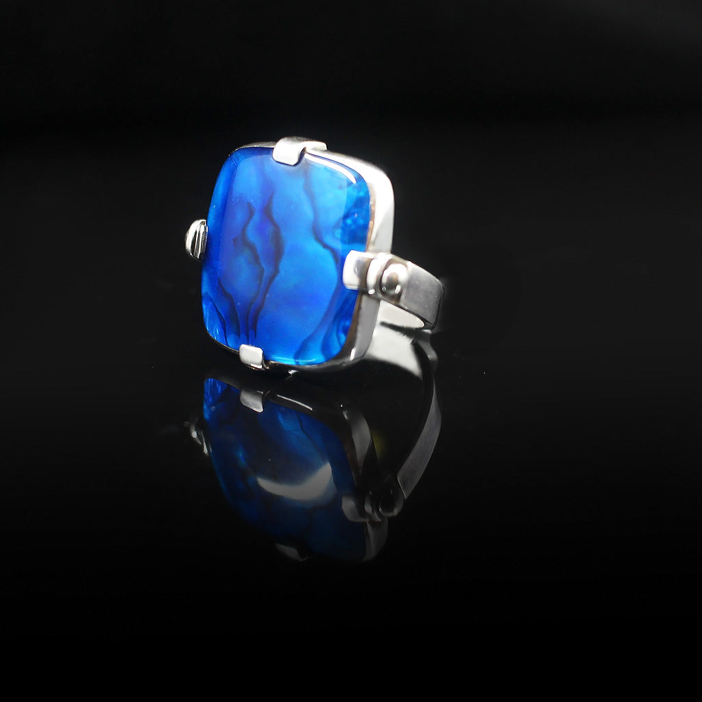 Ocean Blue | Paua Silver 925 Ring | Yakubu Design | Image 2