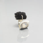 Lava  Silver Ring  | Black Heart | Yakubu Design | 1