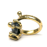 Lava Luxe Set | Agate Druzy Stone Brass Necklace | Sodalite Stone Ring Brass | Yakubu Design | Image 69