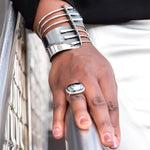 Trifecta Bracelet, Soothe Ring | Hematite Stone Ring Silver | SIlver Bracelet | Yakubu Design | Image 2