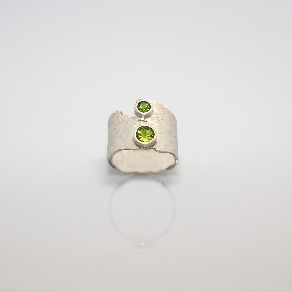  Green quartz  Silver Ring  | Snake Eyes | Yakubu Design | 2