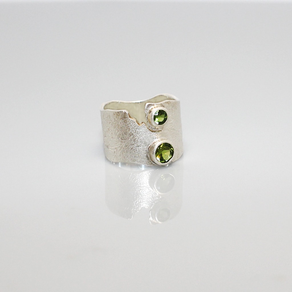  Green quartz  Silver Ring  | Snake Eyes | Yakubu Design | 1