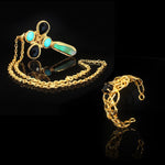 Agate Stone 18k gold plating Cross Necklace | Agate Brass Bracelet | Set | Yakubu Design image 2