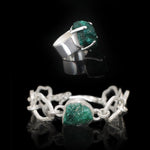Lucky Charm Set | Malachite Stone Silver Bracelet | Malachite Stone Silver ring | Yakubu Design | Image 1