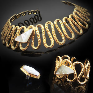 Serpent Set 18k gold plating Choker Shell |18k gold plating Bracelet Shell |18k gold plating Ring Shell| Image 2