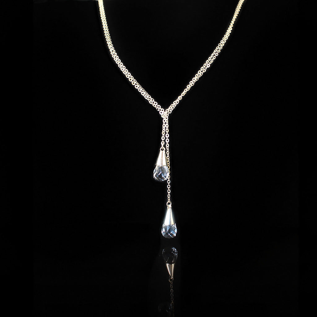 Silver Platter Set | Crystal Seilver Earing | Crystal Seilver Necklace | Yakubu Design | Image 2