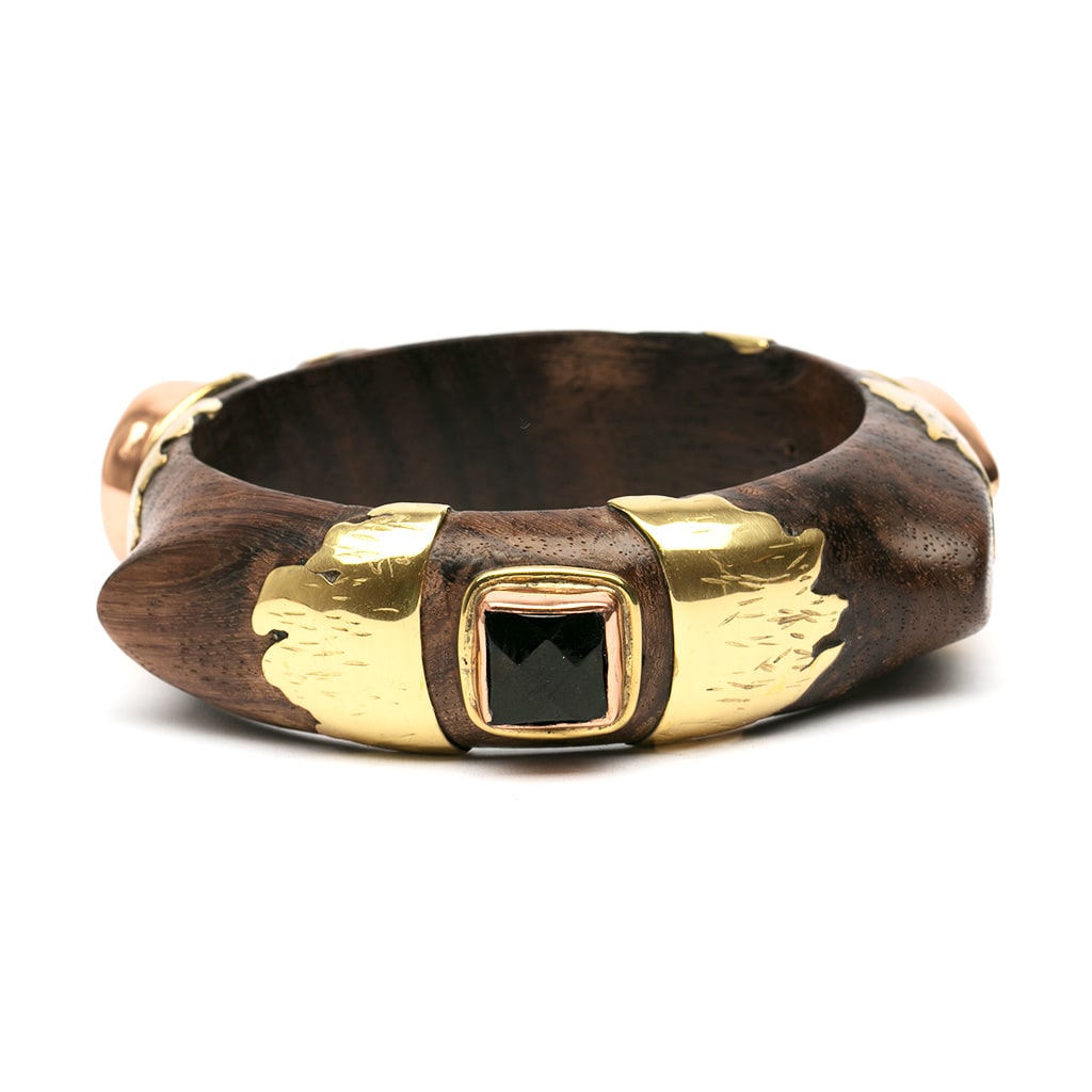 Agate, Cooper Brass, Wood Bracelet  | Mother | Yakubu Design | 3